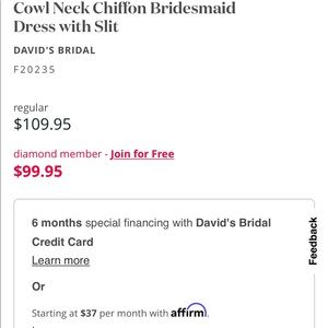 Brand new David’s bridal bridesmaids dress size 8 in color oasis (dark teal)